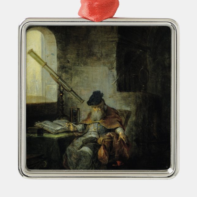 Ornamento De Metal Um astrónomo (Frente)