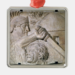 Ornamento De Metal Um bárbaro que luta um legionary romano