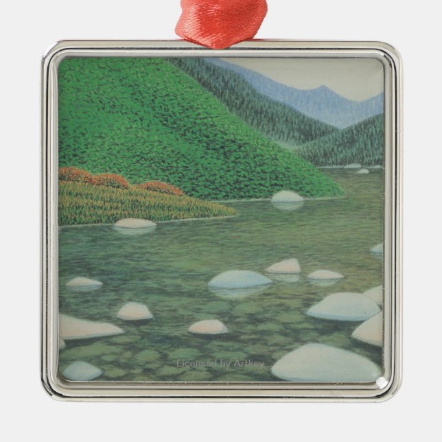 Ornamento De Metal Um canto silencioso em Moutains (Frente)