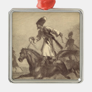 Ornamento De Metal Um cavaleiro do Cossack