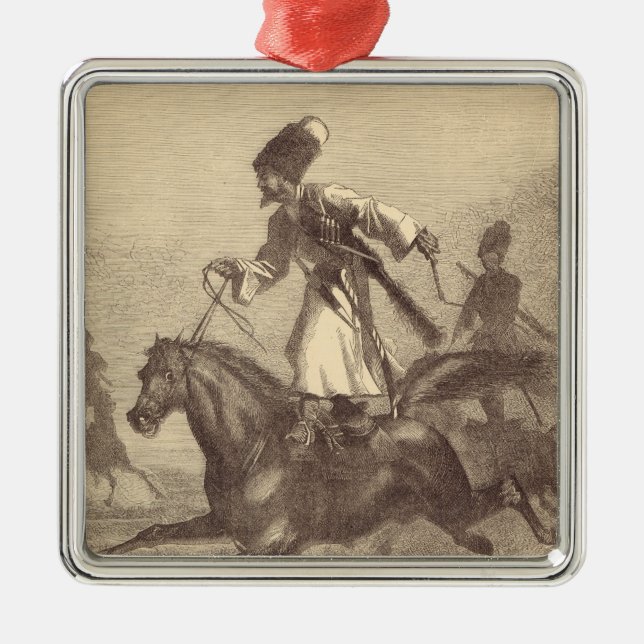 Ornamento De Metal Um cavaleiro do Cossack (Frente)