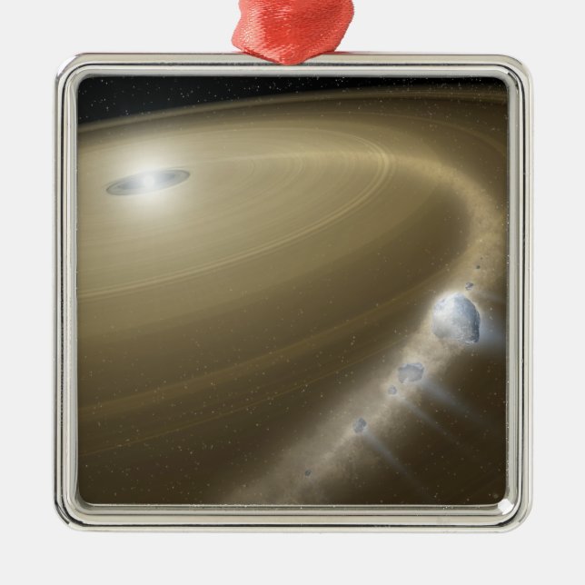 Ornamento De Metal Um cometa sendo rasgado para se desfazer em torno  (Frente)