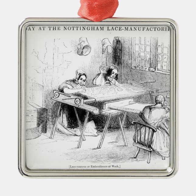 Ornamento De Metal Um dia nos fabricantes do laço de Nottingham (Frente)