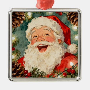 Ornamento De Metal Um Doce Papai Noel Retrô Natal Vintage