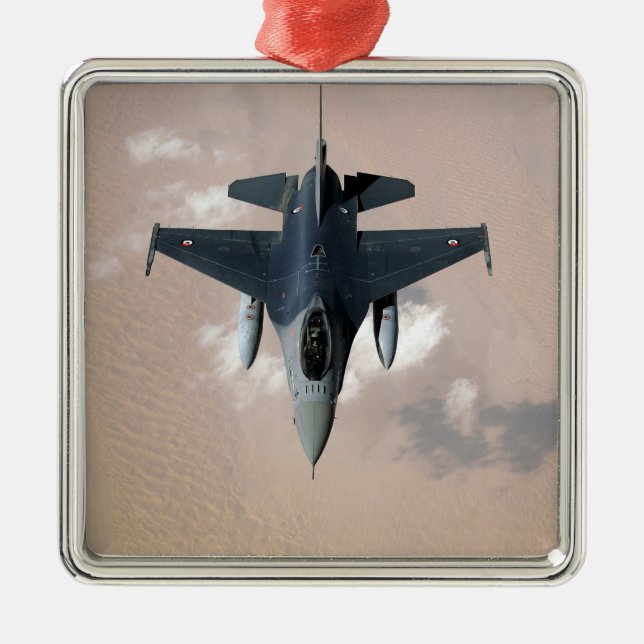 Ornamento De Metal Um emirati F-16 (Frente)