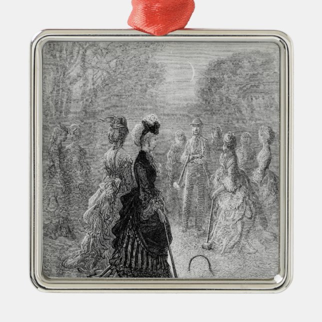 Ornamento De Metal Um jogo do Croquet (Frente)