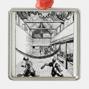 Ornamento De Metal Um jogo real do tênis no Jeu de Paume
