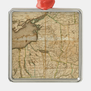 Ornamento De Metal Um mapa do estado de New York