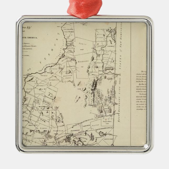 Ornamento De Metal Um Mapa Topográfico (Frente)