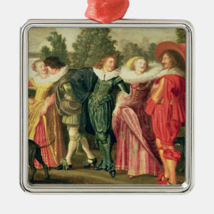 Ornamento De Metal Um passeio no jardim, c.1623