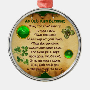 Ornamento De Metal Um pergaminho irlandês velho da bênção