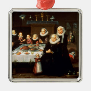 Ornamento De Metal Um retrato de uma família que diz a benevolência