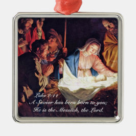 Ornamento De Metal Um salvador foi Nascer Luke 2, Natal Natividade