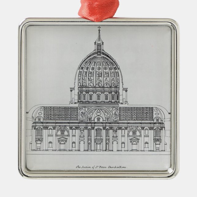 Ornamento De Metal Um secção transversal de St Peter, Roma (Frente)