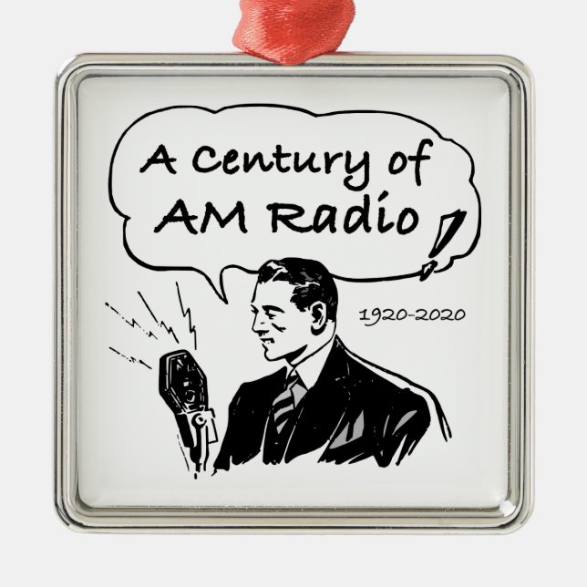 Ornamento De Metal Um século de rádio AM (Frente)
