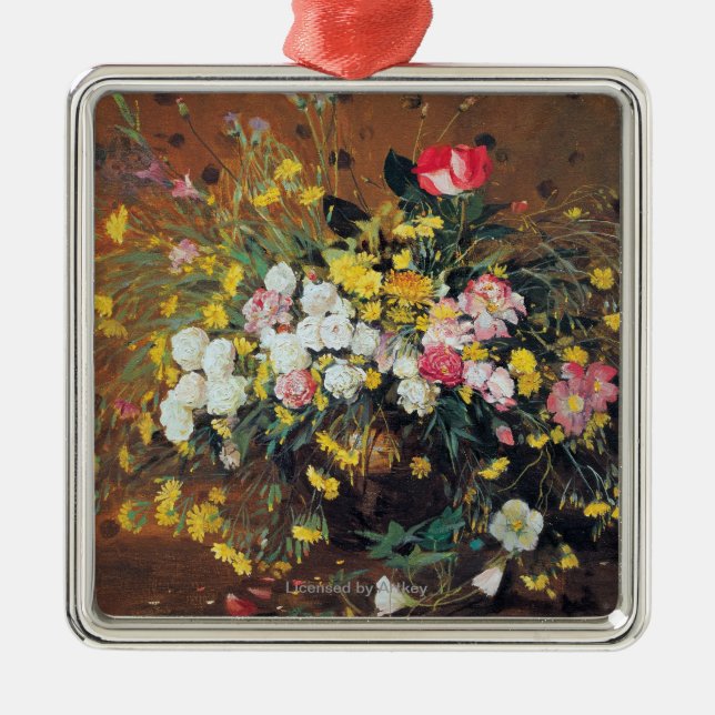 Ornamento De Metal Um vaso das flores (Frente)