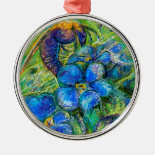 Ornamento De Metal Uma abelha e não me esqueça das flores