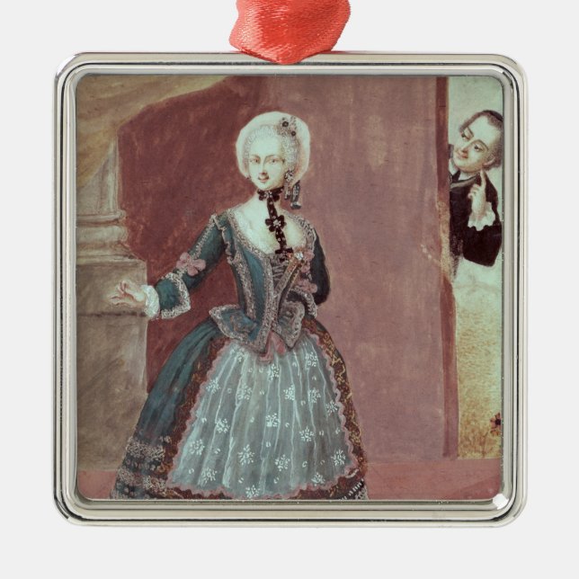 Ornamento De Metal Uma atriz no papel de Rosinda (Frente)
