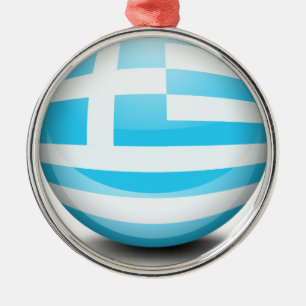 Ornamento De Metal Uma bola com a bandeira da piscina