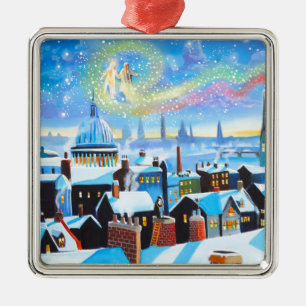 Ornamento De Metal Uma canção de natal Scrooge do Natal e fantasma 