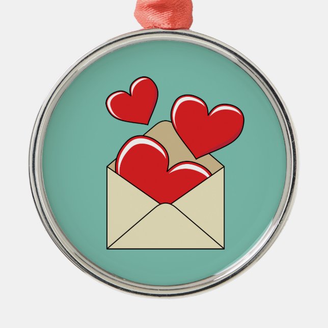 Ornamento De Metal Uma Carta de Amor (Frente)