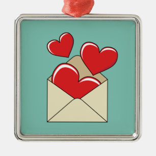 Ornamento De Metal Uma Carta de Amor