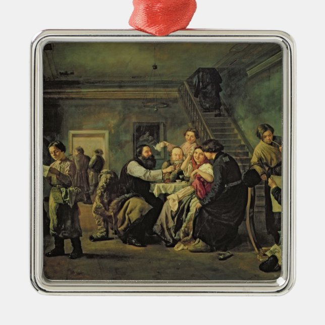 Ornamento De Metal Uma casa comendo, 1859 (Frente)