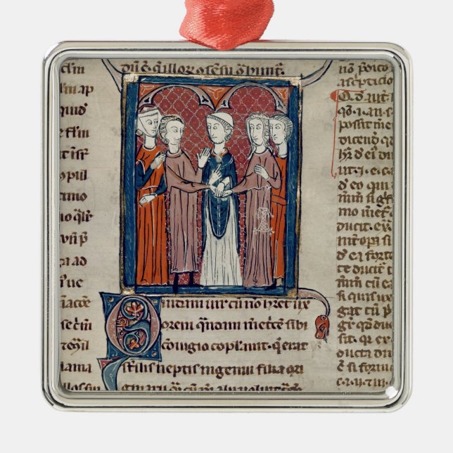 Ornamento De Metal Uma cena do casamento, 'de Decrets de Gratien' (Frente)