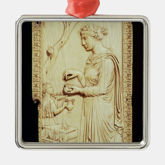 Ornamento De Metal Uma folha do Diptych de Symmachi (Frente)