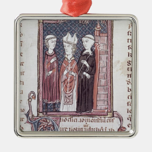 Ornamento De Metal Uma monge, um Bishop e um abade (Frente)