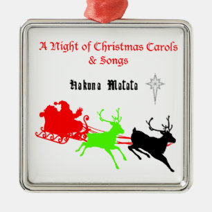 Ornamento De Metal Uma noite de canções de Natal e canções Hakunamata