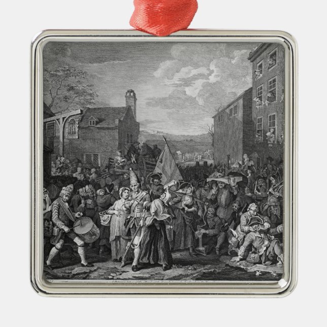 Ornamento De Metal Uma representação do março das guardas (Frente)