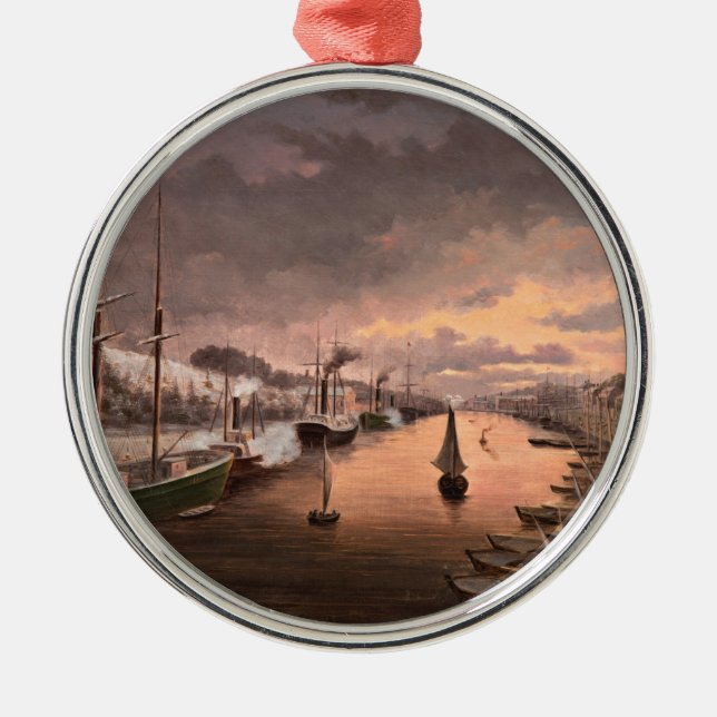 Ornamento De Metal Uma visão do rio Aura em Turku (Frente)