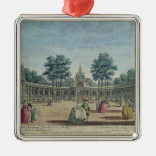 Ornamento De Metal Uma vista dos pavilhões e das caixas chineses em