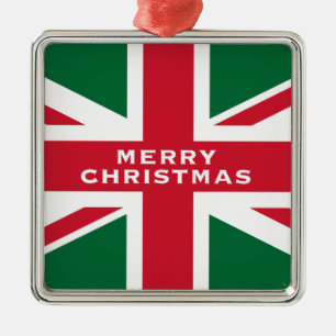 Ornamento De Metal União de Natal - Vermelho, Verde e Branco