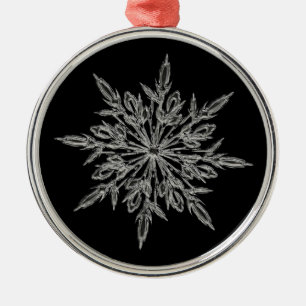 Ornamento De Metal Único Cristal de Gelo em Preto Elegante