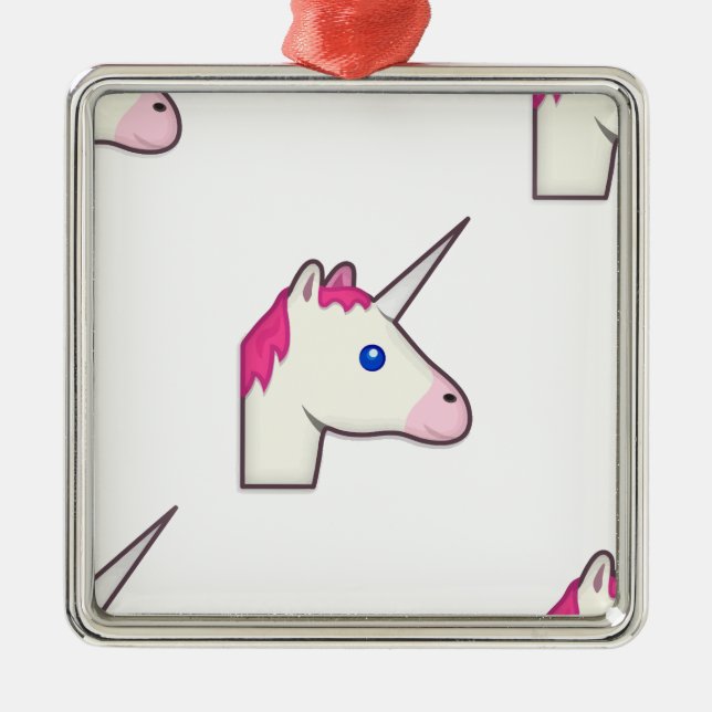 Ornamento De Metal unicorn emoji (Frente)