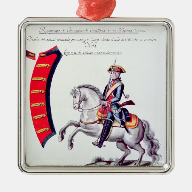 Ornamento De Metal Uniforme dos voluntários (Frente)
