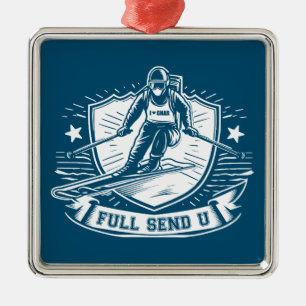 Ornamento De Metal Universidade Full Send de Esqui