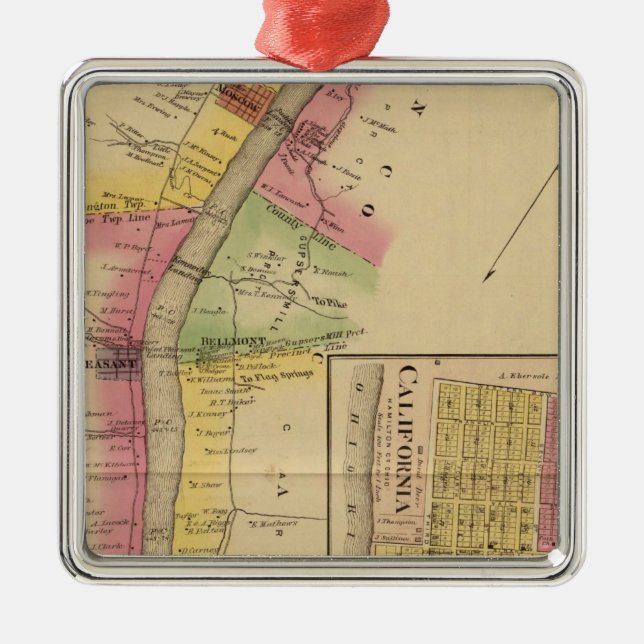 Ornamento De Metal Upper Ohio River e Valley (Frente)