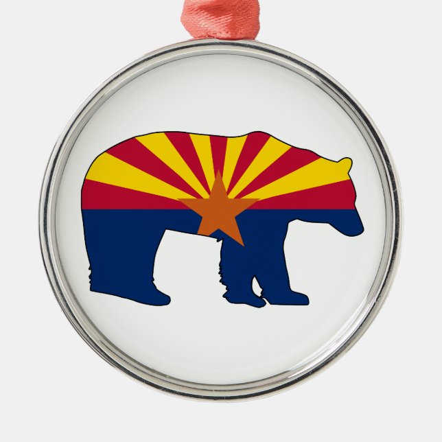 Ornamento De Metal Urso da Bandeira do Arizona (Frente)