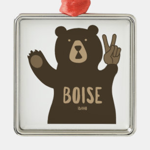 Ornamento De Metal Urso da Paz de Boise Idaho