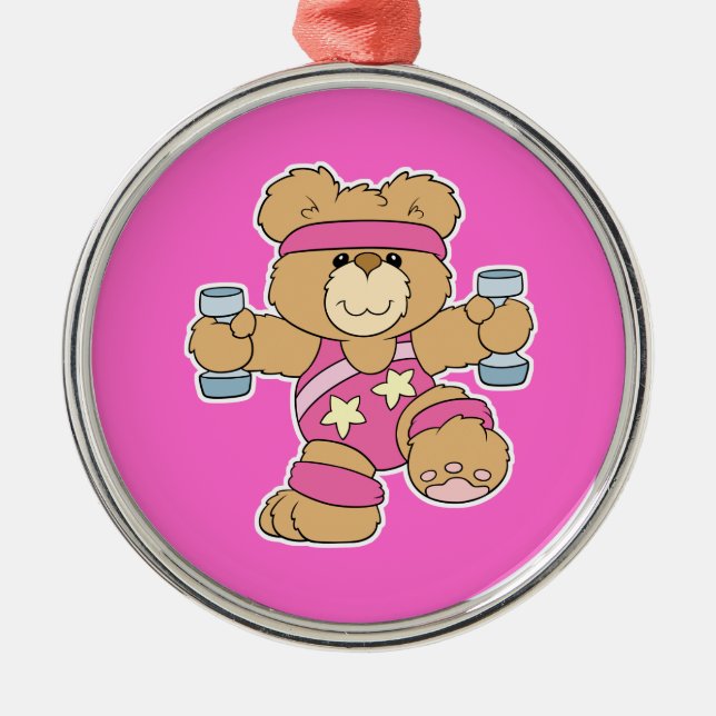 Ornamento De Metal Urso de Malhação de Exercício Bom (Frente)
