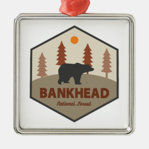 Ornamento De Metal Urso do Alabama na Floresta Nacional Bankhead