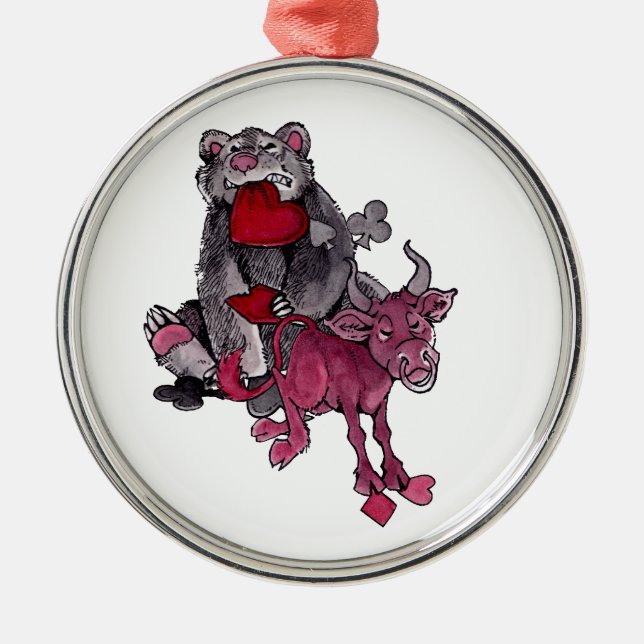 Ornamento De Metal Urso e Bull (Frente)