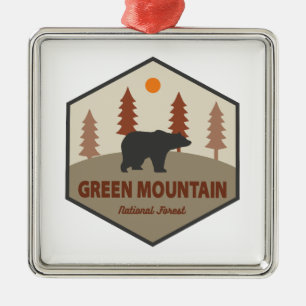 Ornamento De Metal Urso Florestal Nacional da Montanha Verde
