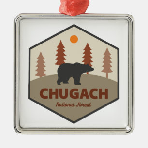 Ornamento De Metal Urso Nacional do Alasca Chugach