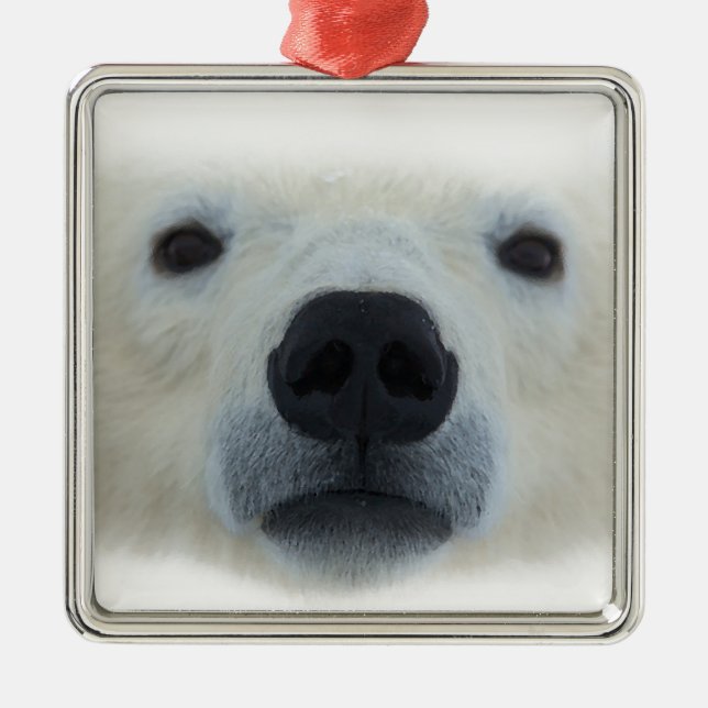 Ornamento De Metal Urso Polar (Frente)