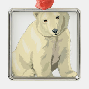 Ornamento De Metal Urso Polar do fofinho
