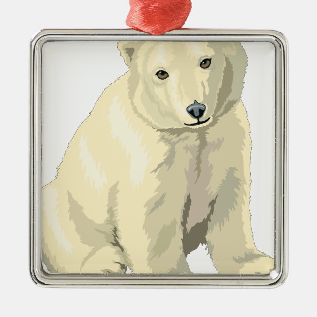 Ornamento De Metal Urso Polar do fofinho (Frente)